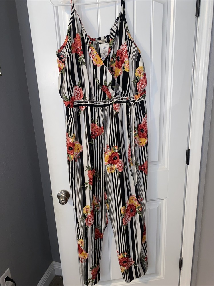 NWT Hint of Blush Womens Black White Colorful Long Floral Dress 3X! NEW! QUALIT