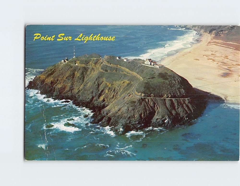 Postcard Aerial View of Point Sur Lighthouse California USA