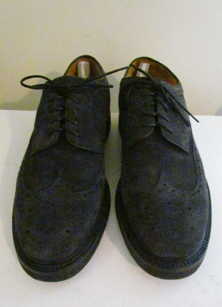 Officine Creative Harvard Men's Navy Blue Suede Wingtip Shoes Size 44