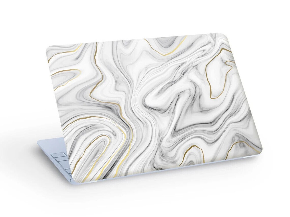 White & Gold MARBLE LAPTOP SKIN Decal Sticker - Custom Size