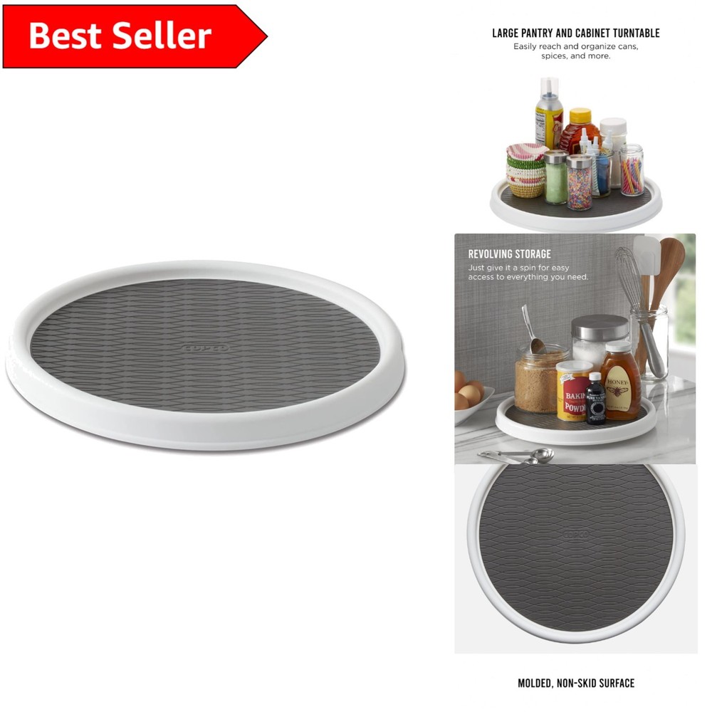 12-Inch Non-Slip Lazy Susan Turntable for Smooth Kitchen Storage