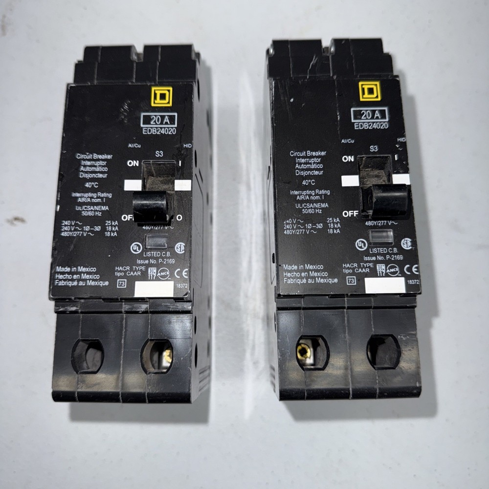 SQUARE D EDB24020 20amp 480Y/277Volt Double Pole