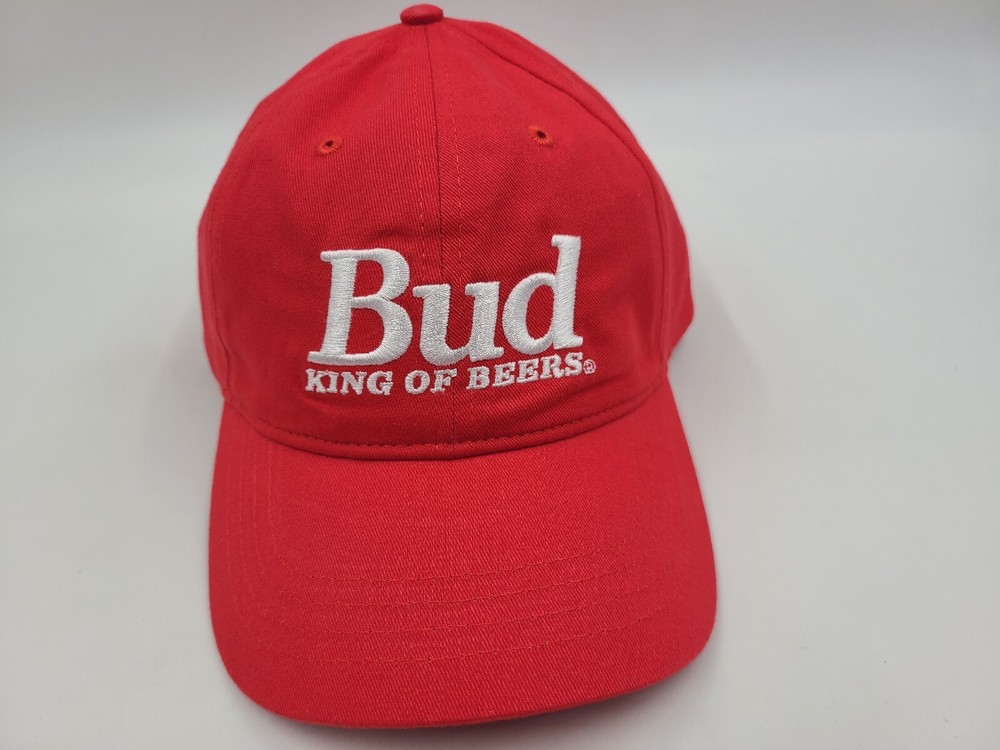 Bud King of Beers Snapback Hat Cap Budweiser College Party Men Women Red White