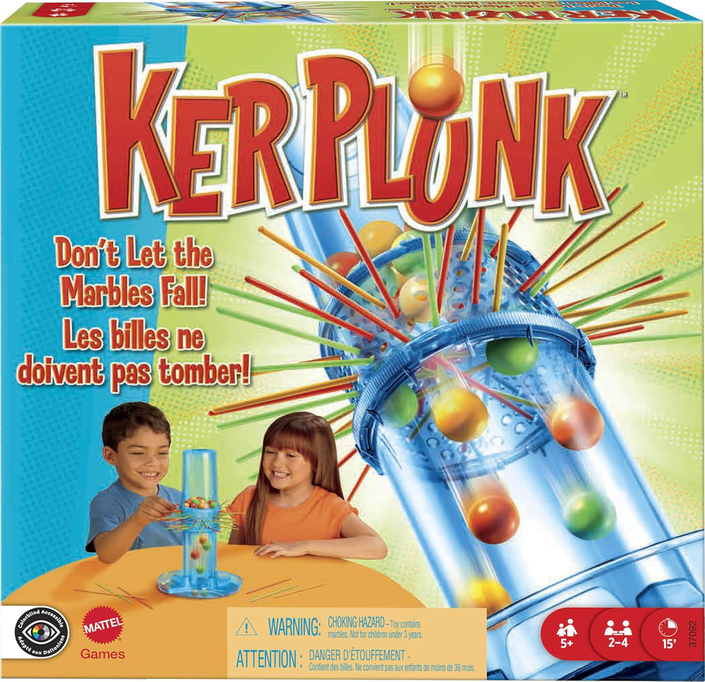 KerPlunk Game for Kids & Adults - 2-4 Players Family Fun with Marbles