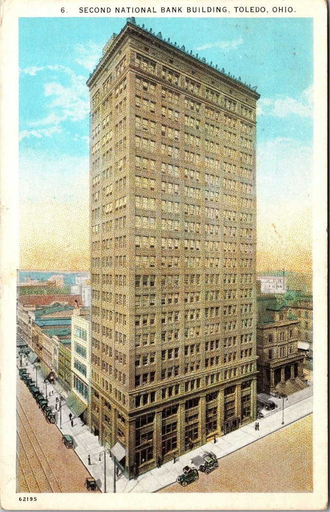 Toledo OH-Ohio, Second National Bank Building, Vintage Postcard