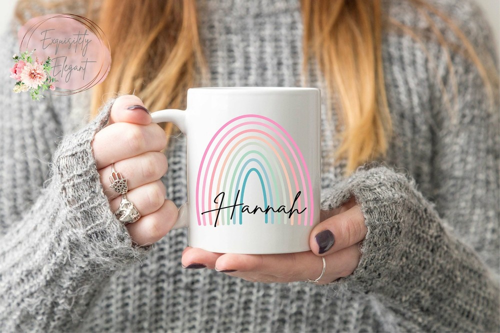 Personalised Skinny Rainbow Mug Personalised Cup Rainbow Mug Cute Mug Custom Mug