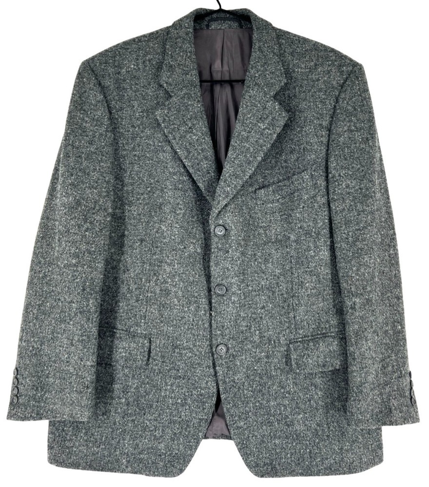 Vintage Harris Tweed Men Olbia Wool Woven Blazer Jacket Size 52 (48