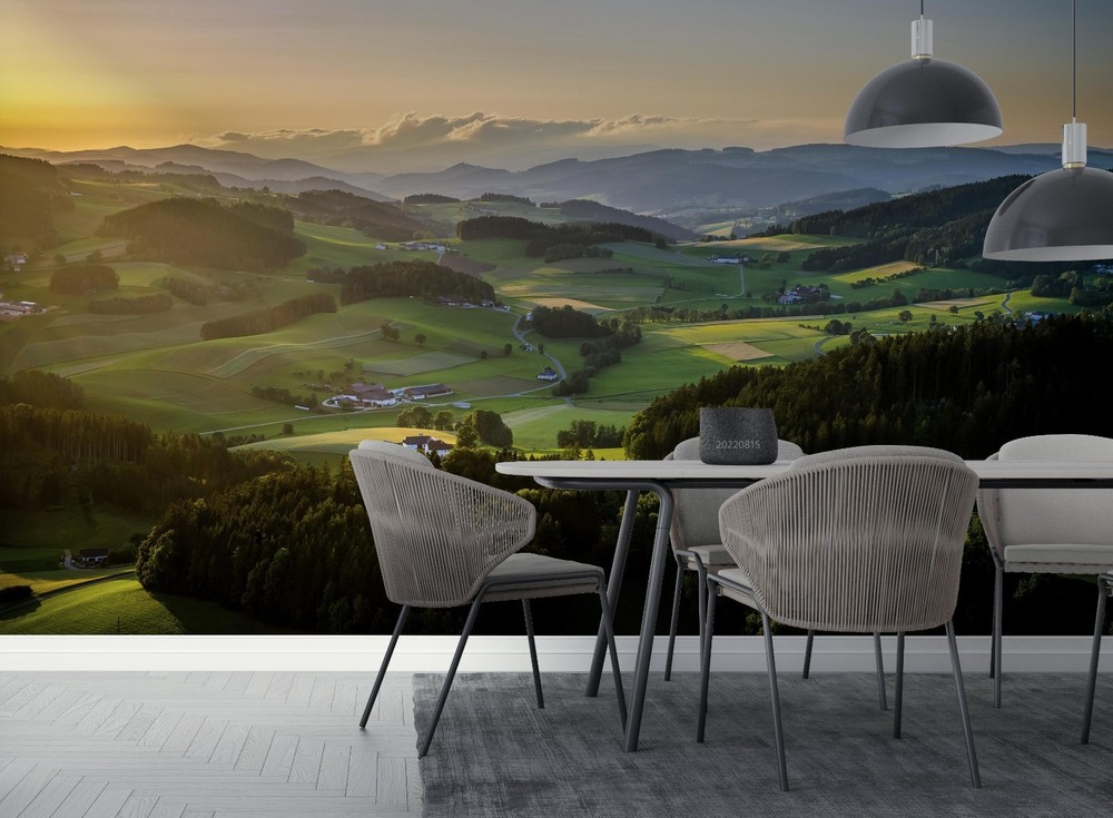 3D Mountain Field Village Landscape Wall Murals Wallpaper Murals Wall Sticker