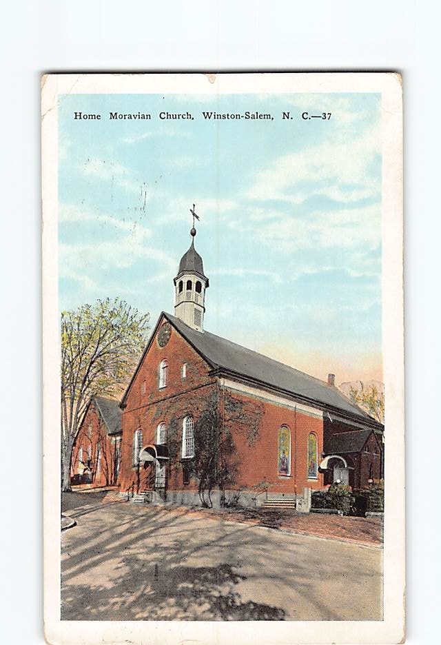 Postcard Home Moravian Church Winston Salem North Carolina USA