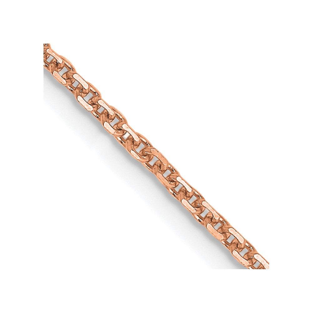 14K Rose Gold 1.4mm Diamond-cut Cable with Lobster Clasp Chain Necklace 16