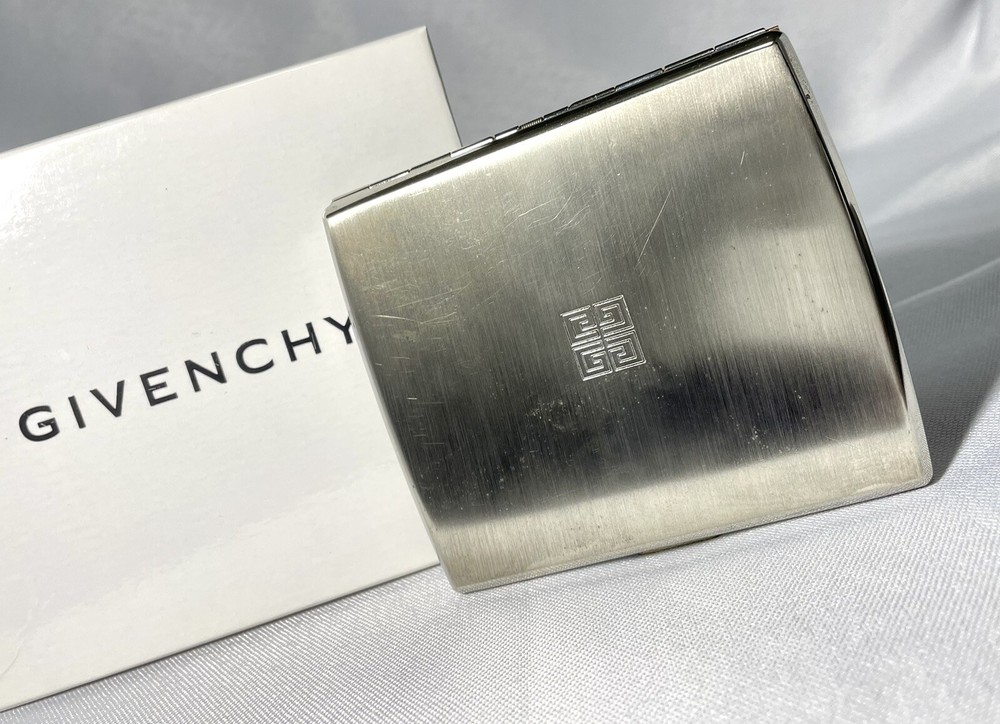 Auth [Rare] Givenchy 4G logo metallic card case money clip business card holder