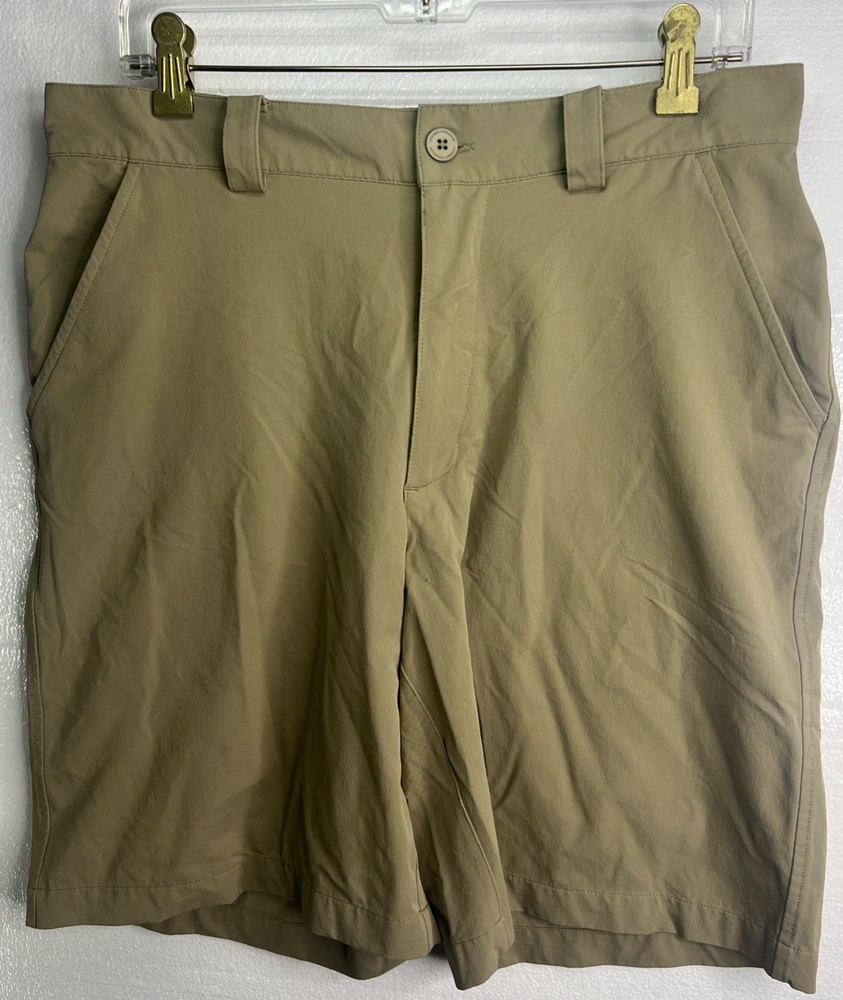 Under Armour Mens Moisture Wicking Golf Hiking Shorts Size 32 9” Inseam Beige