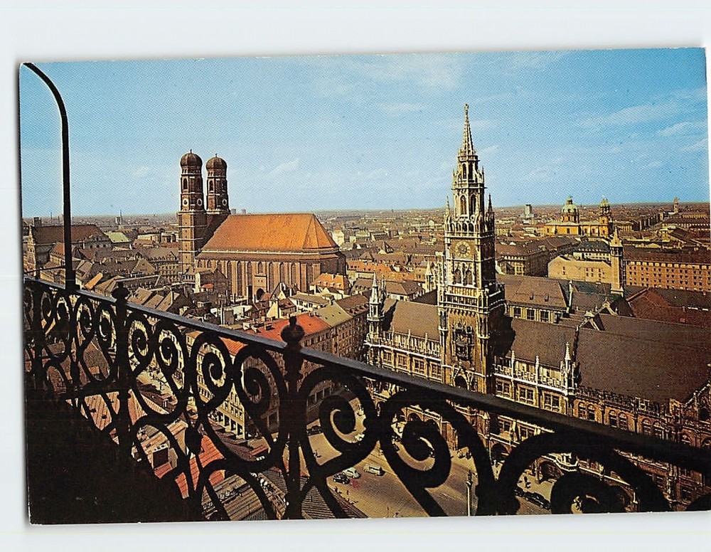 Postcard Town Hall & Frauenkirche Munich Germany
