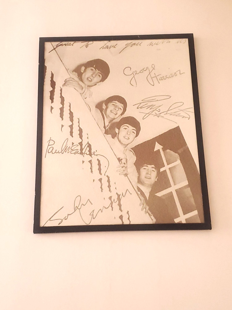 Beatles Poster Print -1963 Staircase Photo w/ Autograph Prints - 11