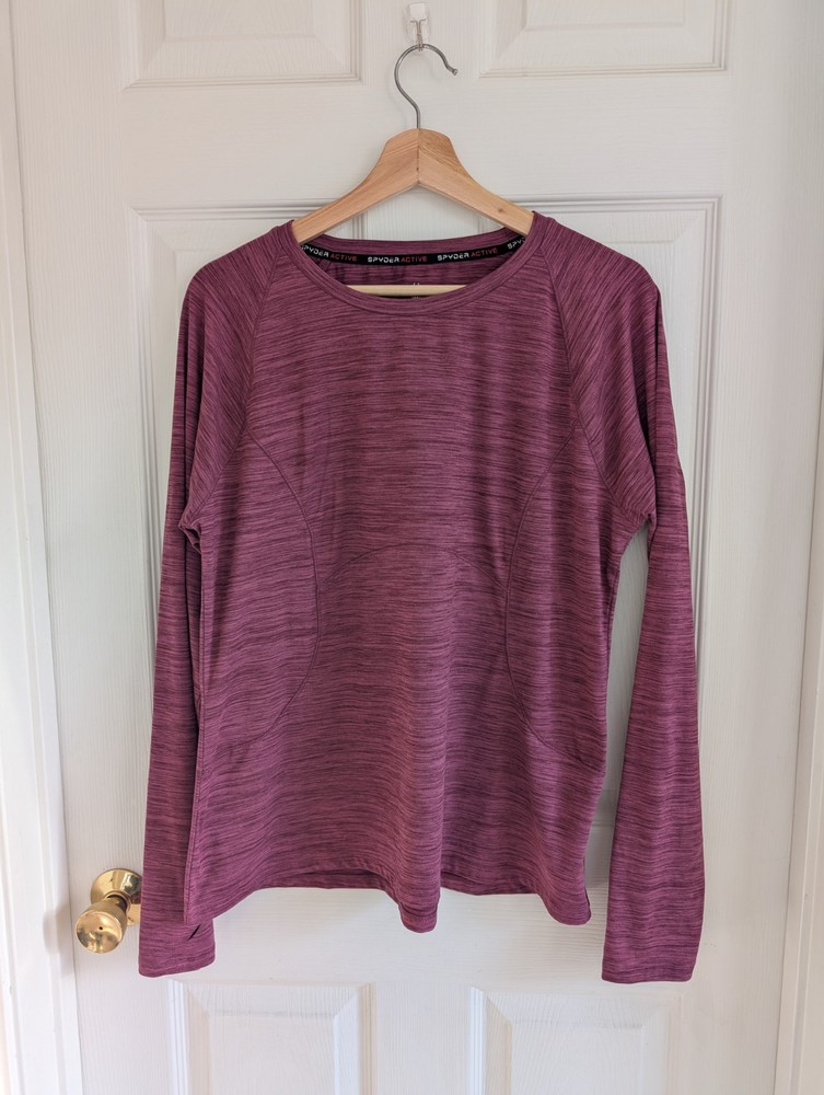Spyder Active Base Layer Long Sleeve Women's Shirt Size XL Heather Pink