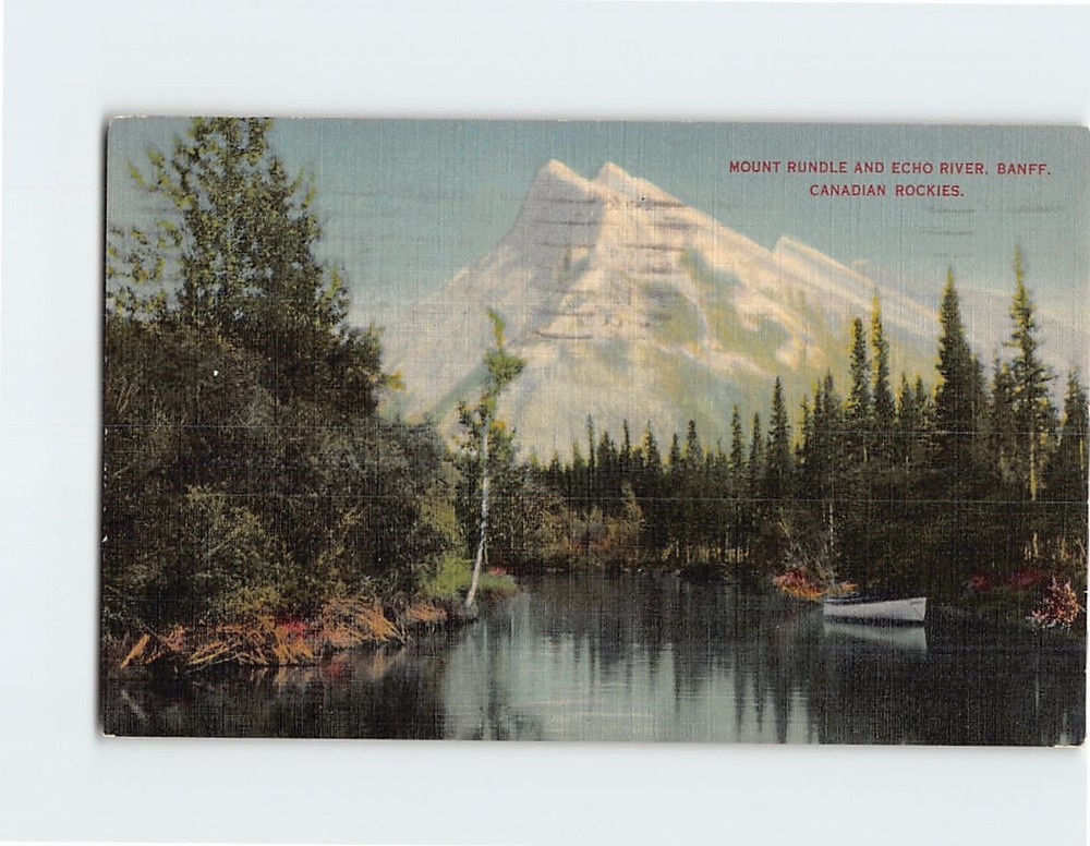 Postcard Mount Rundle & Echo River Banff Alberta Canada