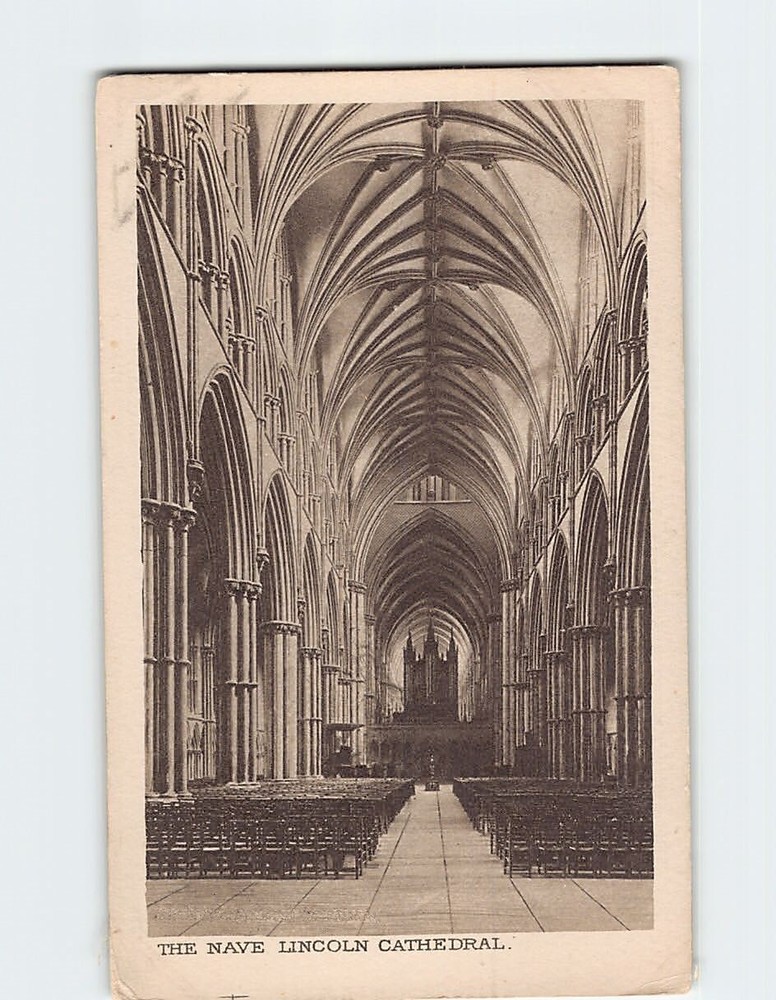 Postcard The Nave Lincoln Cathedral England