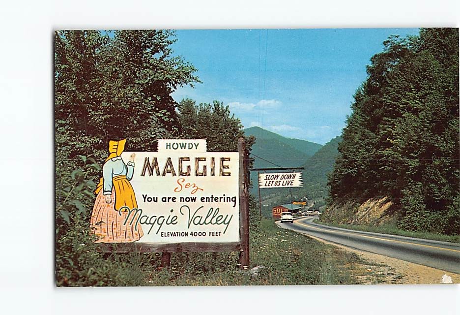 Postcard US Highway Entering Maggie Valley At Soco Gap Maggie Valley NC USA