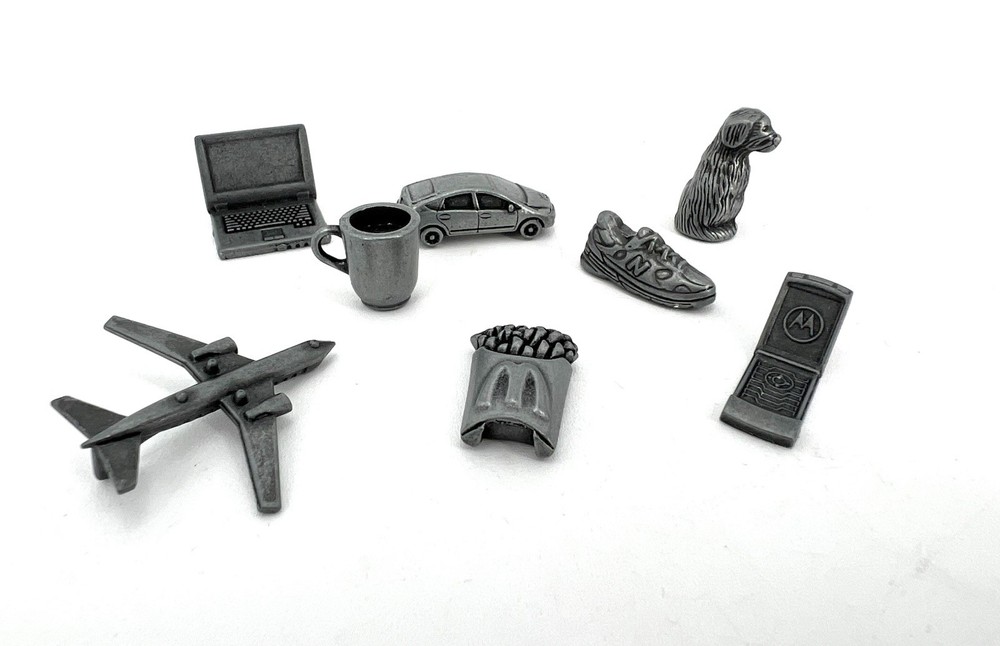 Monopoly Here And Now 2006 Pewter Replacement Game Tokens Lot Of 8 Game Pieces