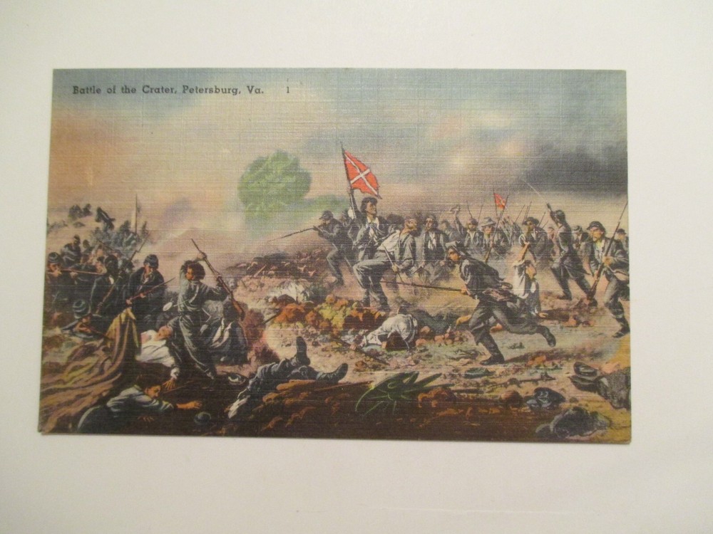 Petersburg Virginia Postcard Battle of the Crater Civil war Military VA