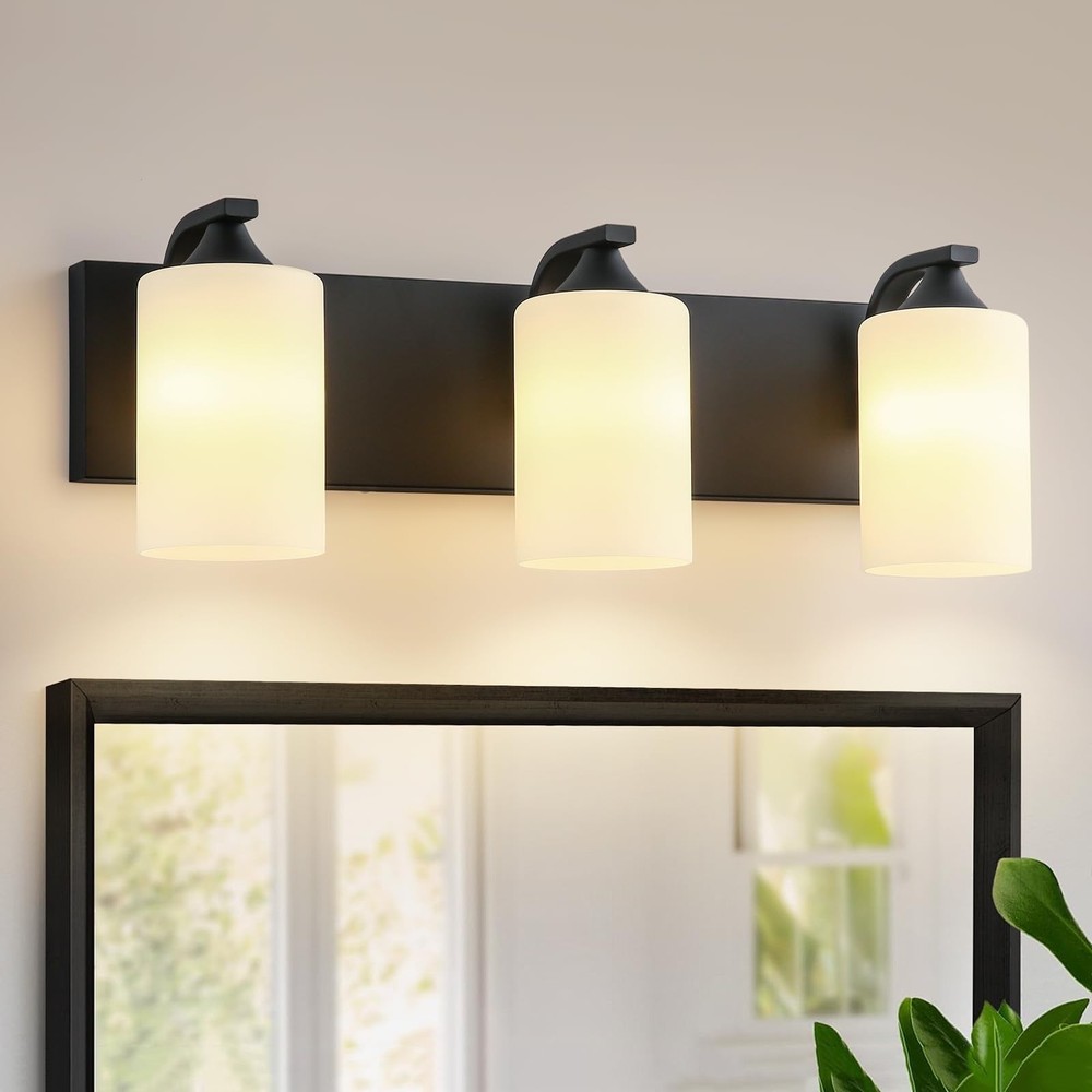 Bathroom Vanity Light Fixtures,3-Light Matte Black Bathroom Lighting Fixtures...