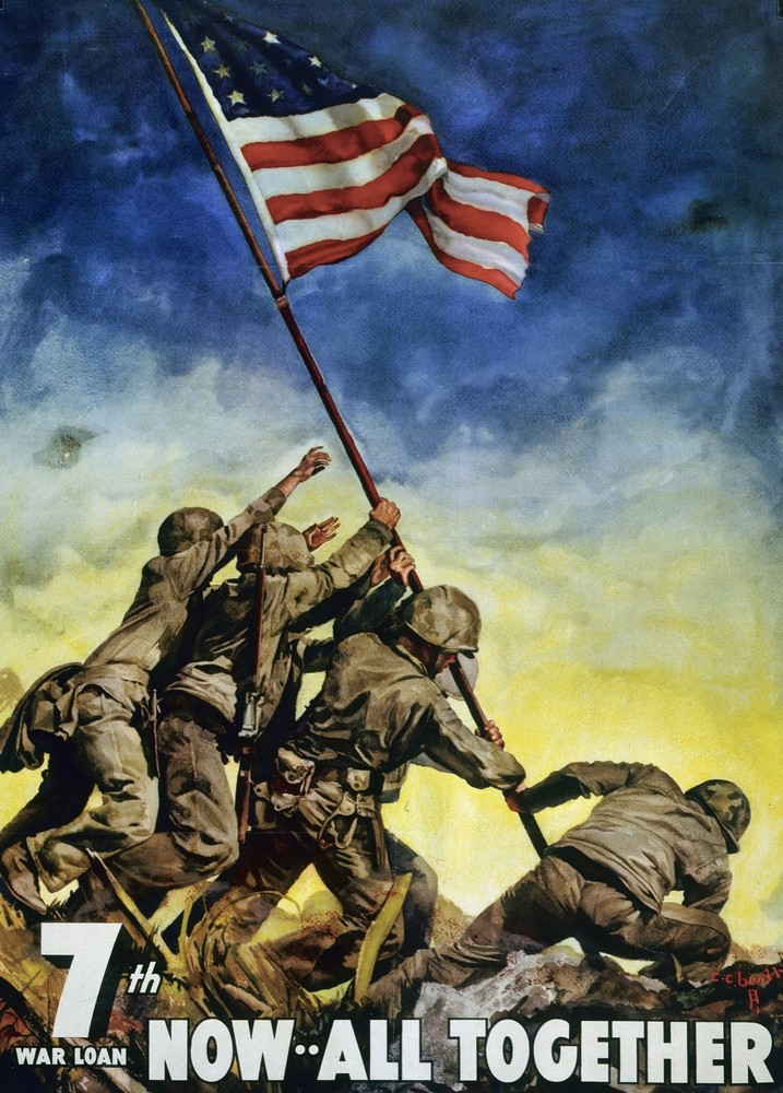 8139.Decoration Poster.Home Room wall art design.Americans raise flag.Iwo Jima
