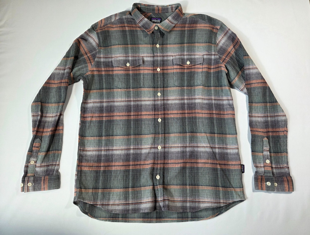 Patagonia Organic Cotton Flannel Shirt Mens XL Plaid Button Up Outdoor Casual
