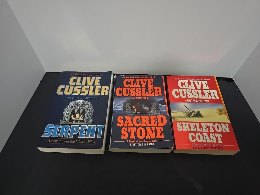 Lot of 3 Clive Cussler Paperback Books NUMA Files Oregon File Adventure Thriller