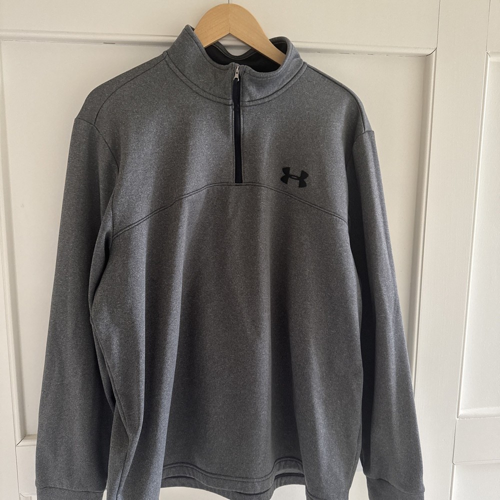 Brand new Under Armour men’s quarter zip long sleeve pullover in gray, size 2XL,