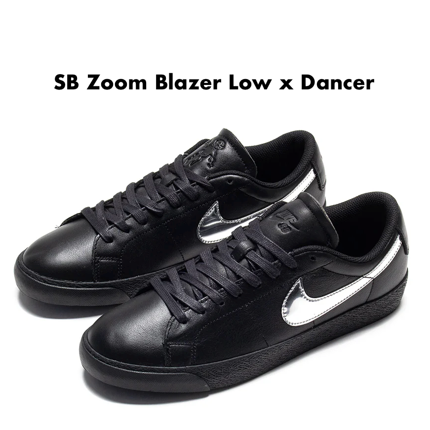 Dancer Skateboards x Nike Zoom Blazer Low SB Black Silver Mens Shoe 11 12 13