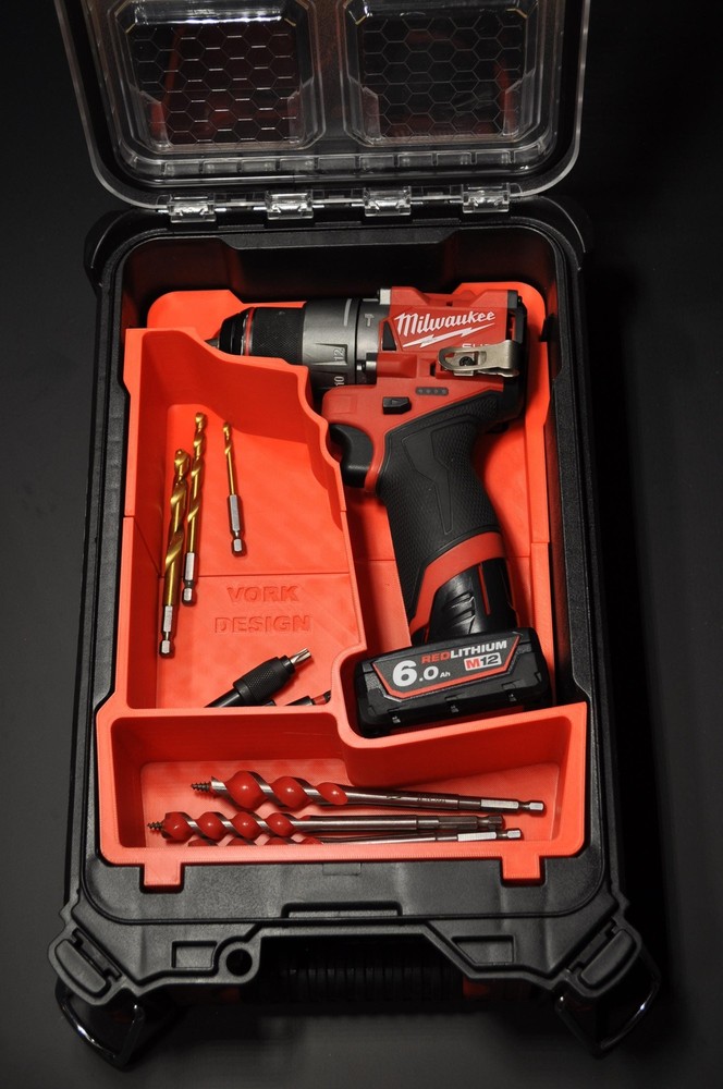 Custom 3D-Printed Insert for Milwaukee M12 FUEL Drill GEN 3 FPD2