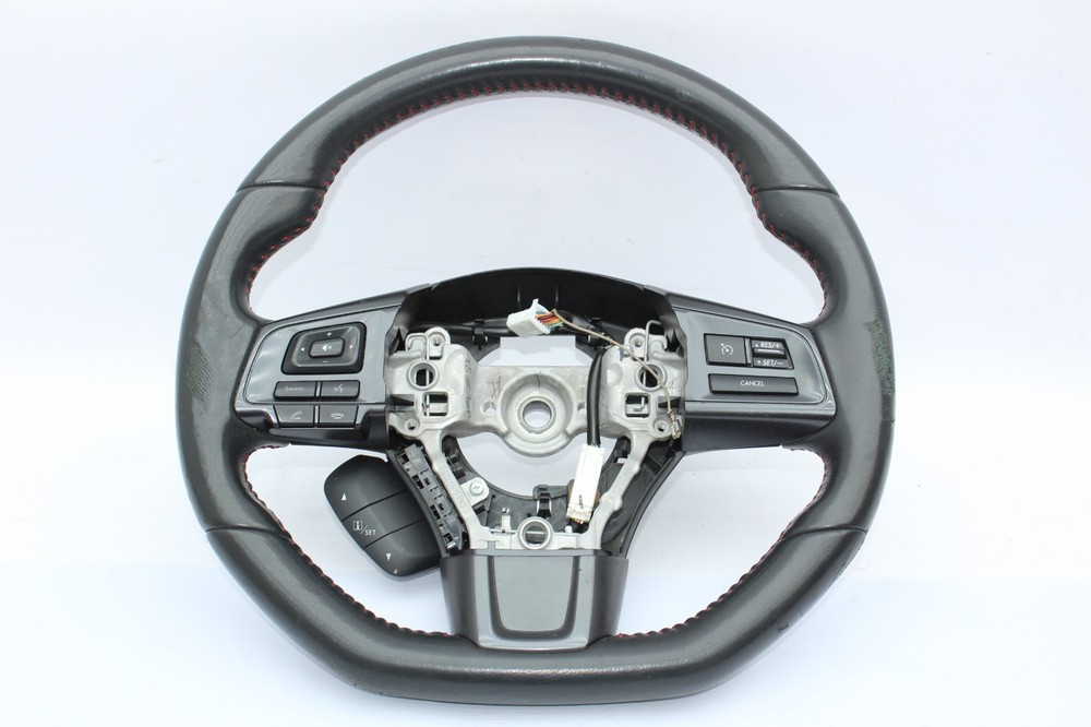 2015-2021 Subaru WRX Steering Wheel Black Leather w/ Switch Buttons OEM