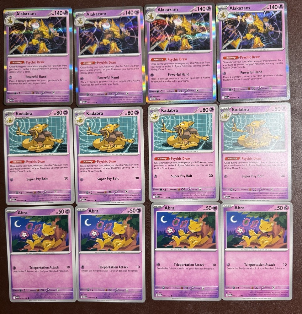 PLAYSET Alakazam Abra Kadabra 4-4-4 (12 Cards) ME1 Mega Evolution NM-image