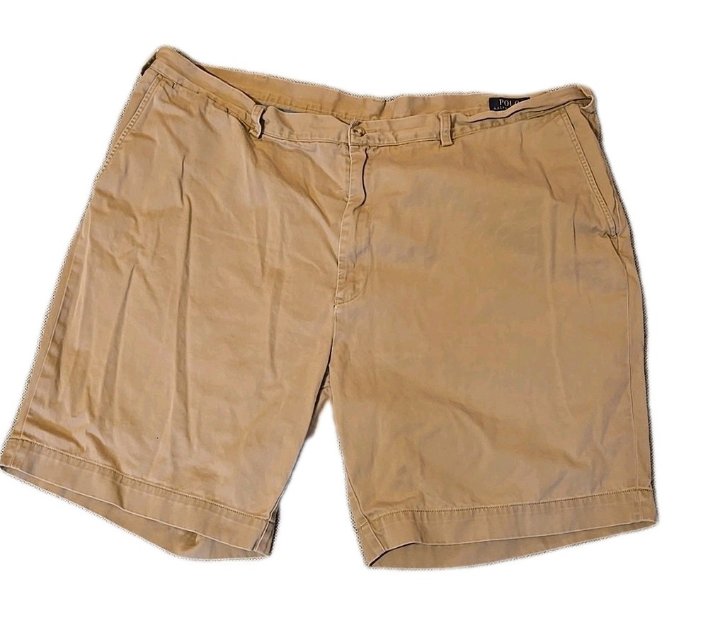 POLO RALPH LAUREN Men’s 46B Khaki Chino Shorts Big & Tall Classic Fit Stretch