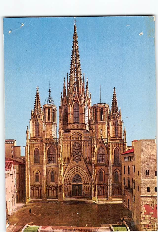 Postcard Barcelona Cathedral Spain