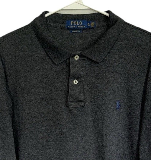Polo Ralph Lauren Mens XL Gray Polo Shirt Short Sleeve Classic Fit