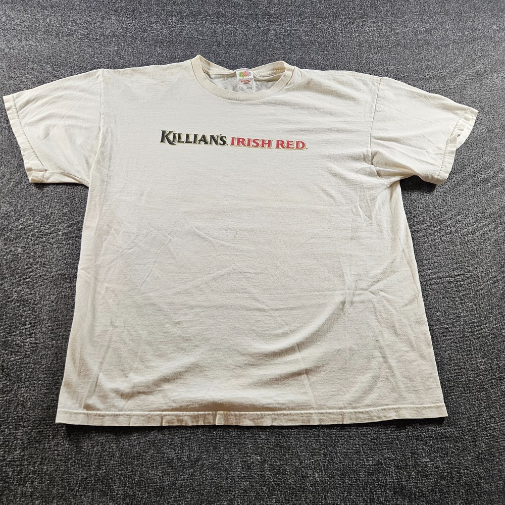 Vintage Killian's Irish Red Graphic t-shirt White Beer Size XL Mens