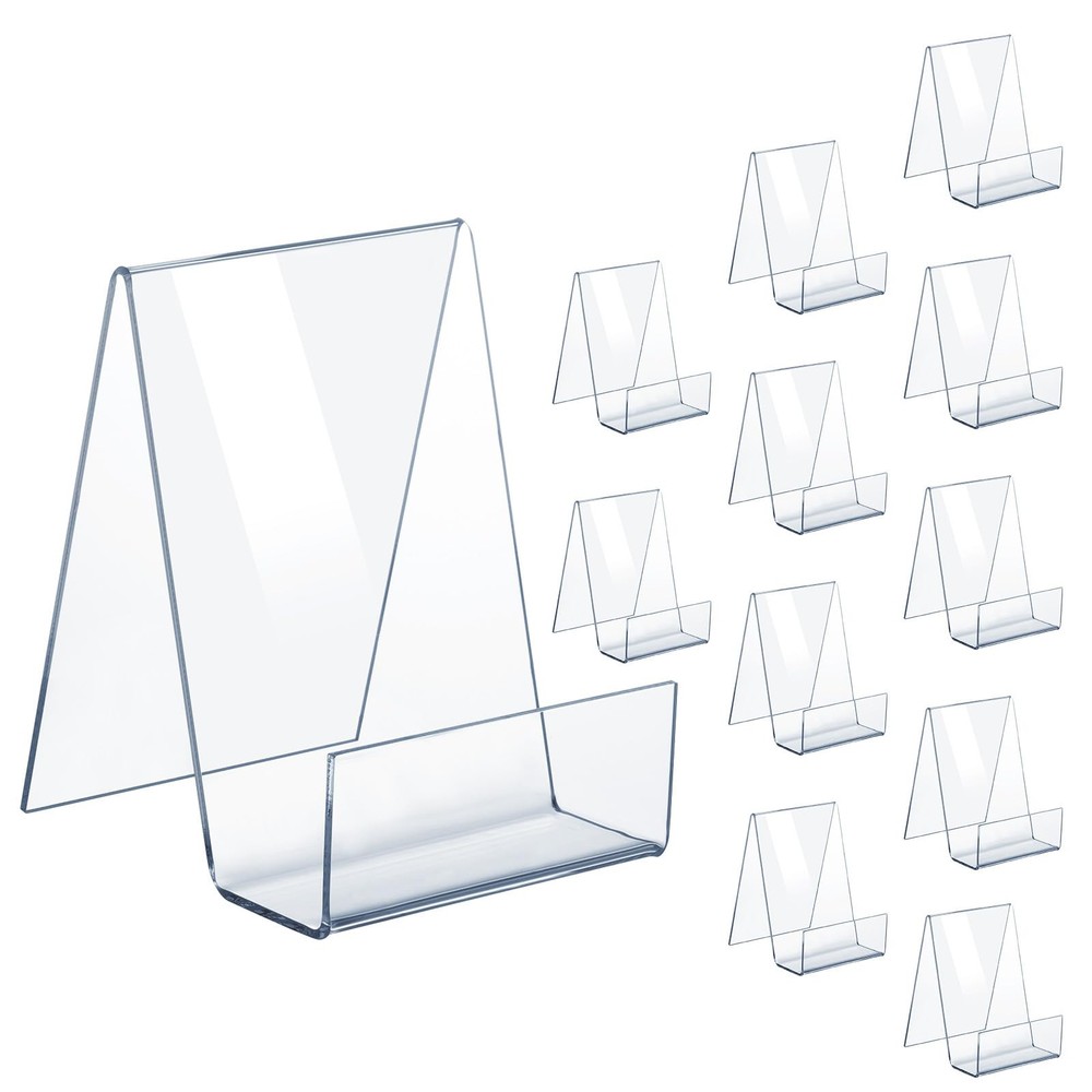 12 Pack Display Stand with Ledge, Acrylic Book Display Stand Tablet Holder Ea...