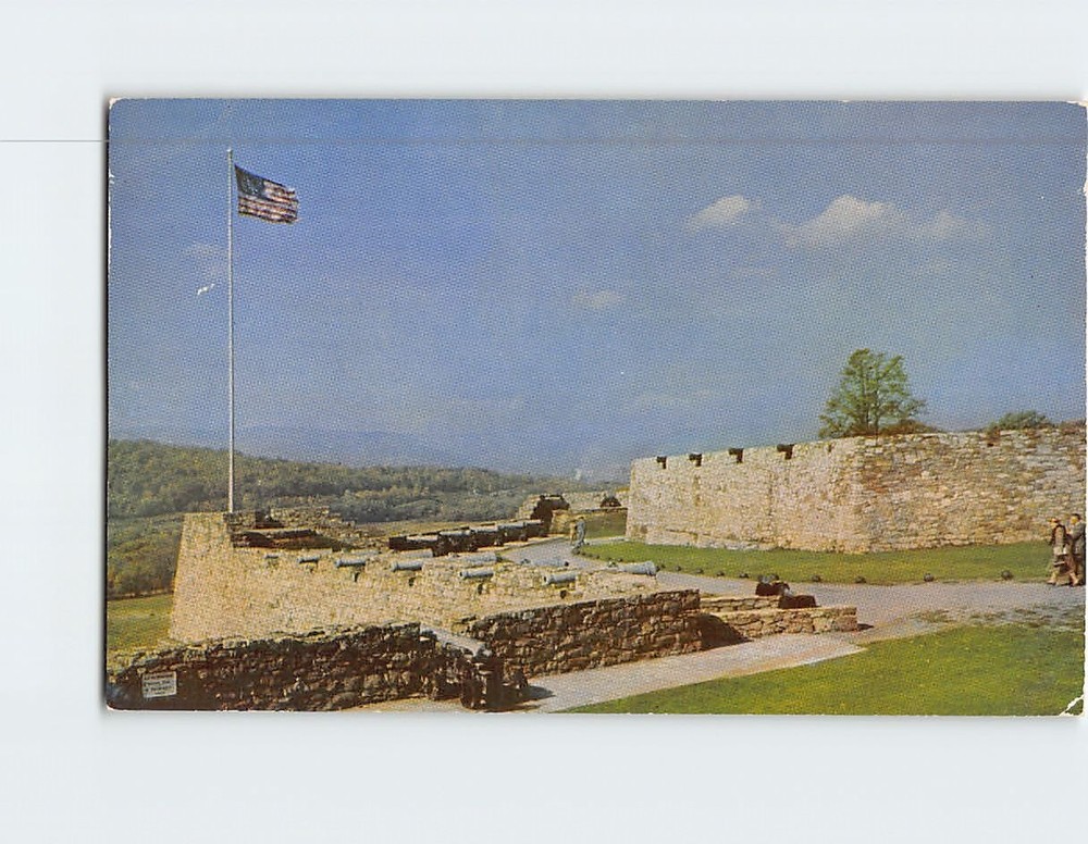 Postcard Flagpole Fort Ticonderoga New York USA