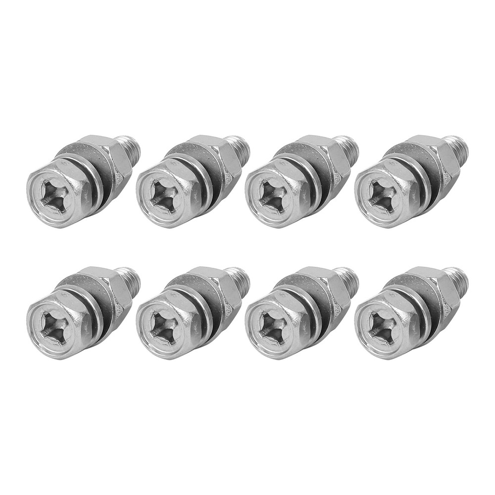 8-Piece M6x20mm Hex Bolt Kit with Nuts, Flat & Lock Washers