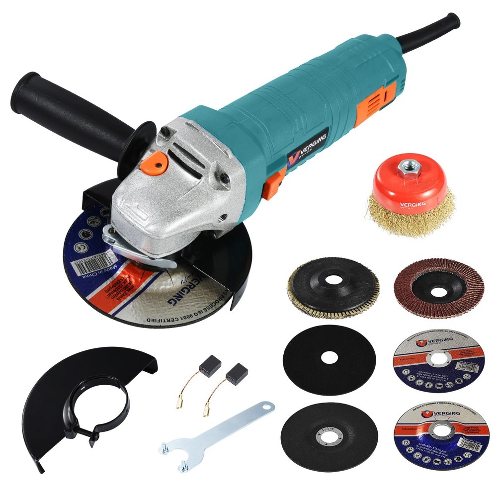 7.5-Amp 4.5-Inch Angle Grinder with Grinding and Polishing Accessories