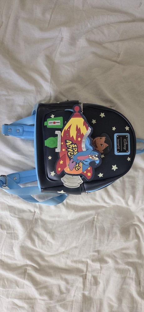 Loungefly Disney Lilo & Stitch Space Adventure Blue Mini Backpack w/Scrumpf