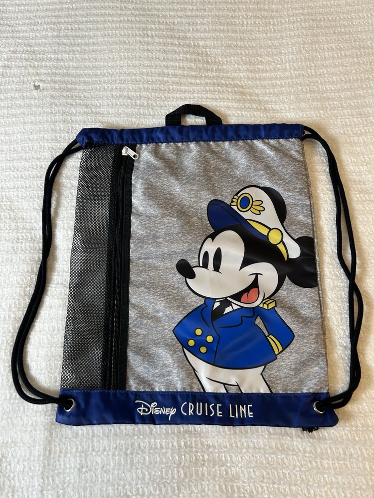 New Disney Cruise Line Drawstring Bag Mickey Mouse Tote Backpack