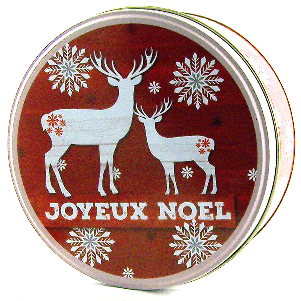 Tin Reindeer Greenbrier Holiday Empty Cookie Can Metal Box Container 6