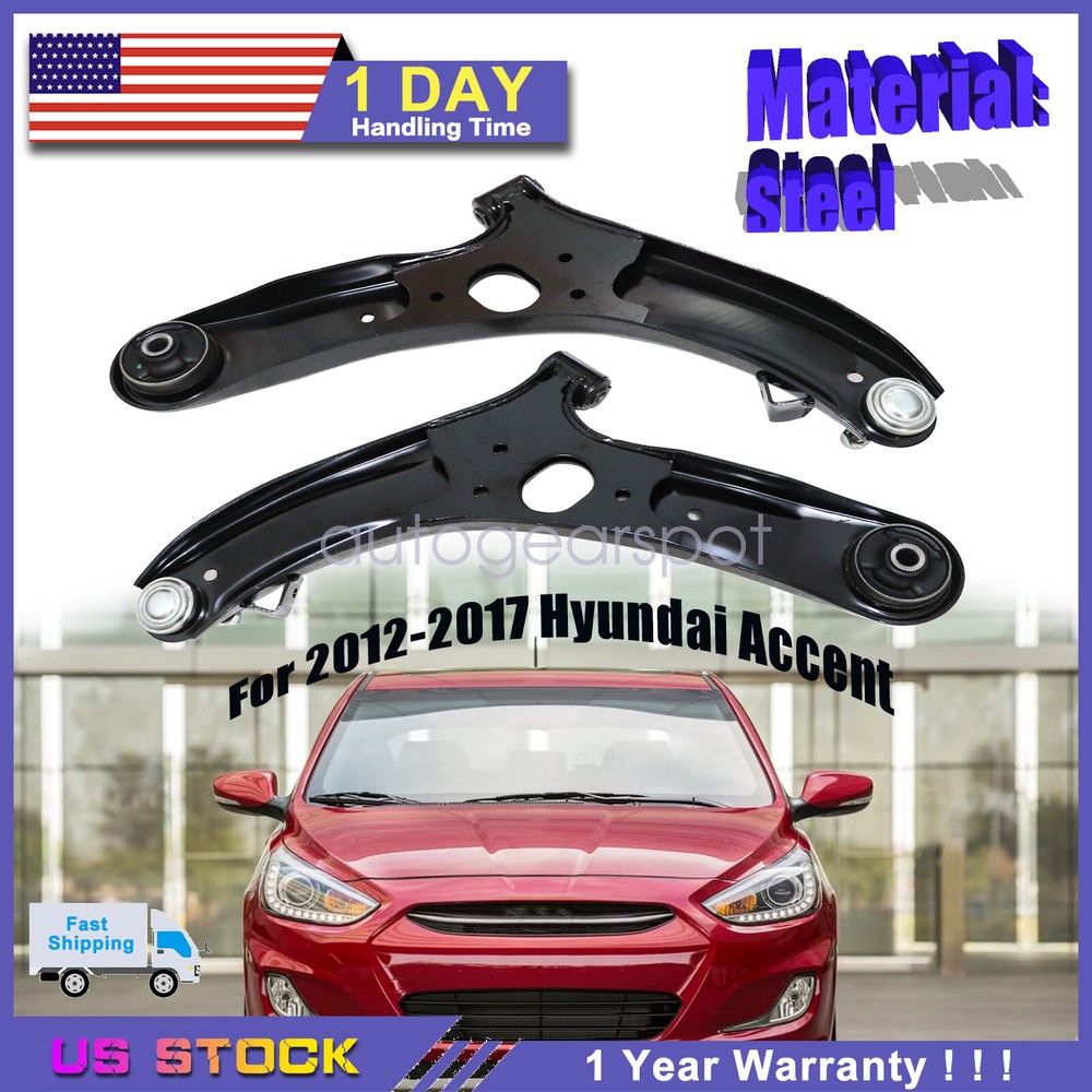 2x For Hyundai Accent 2012-2017 Front Lower Control Arm & Ball Joint Assembly