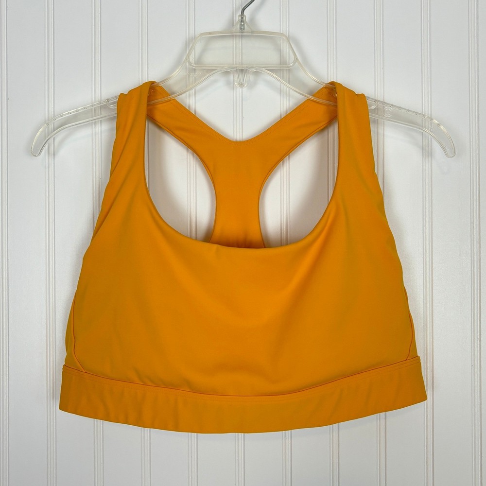 Athleta Sports Bra Womens XL Orange Racerback Adjustable Hook Eye Activewear