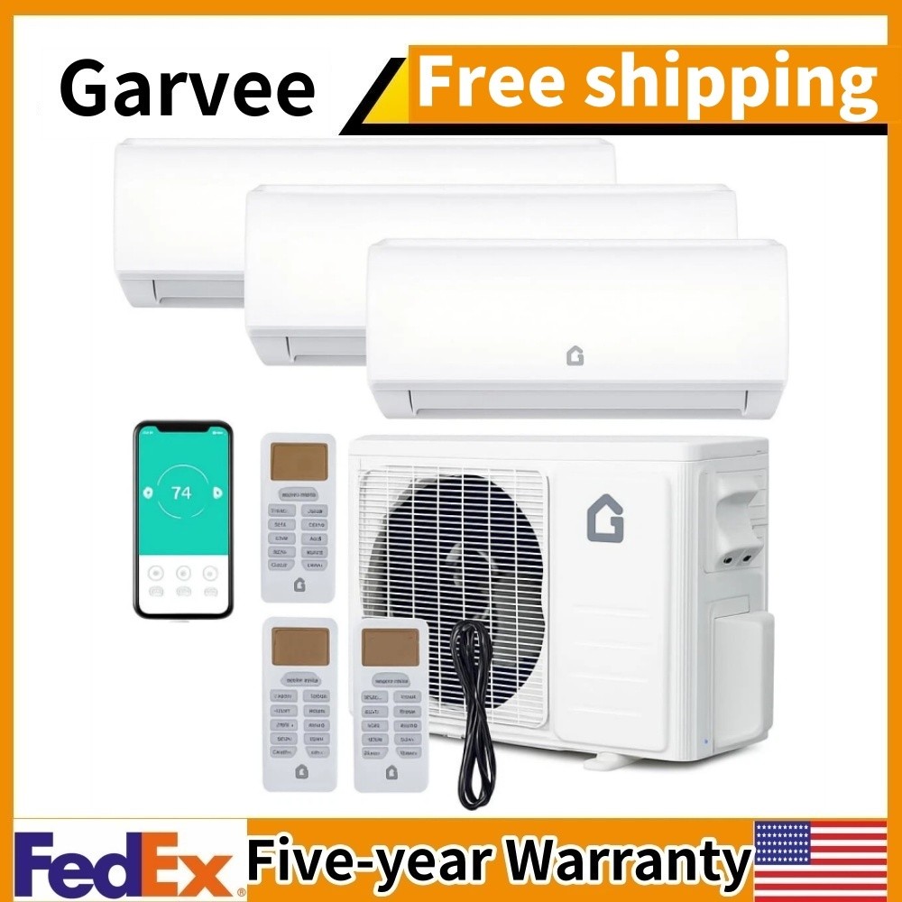 ✅28000 BTU 3 Zone 9K+9K+9K Air Conditioner Mini Split AC Unit and Heat Pump