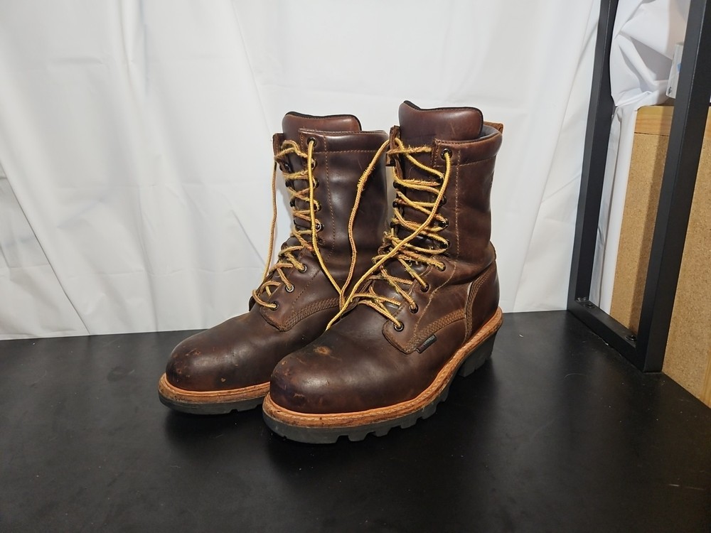 Red Wing ASTM F2413-05 8-Inch Waterproof Brown Leather Steel Toe Logger Work Boots