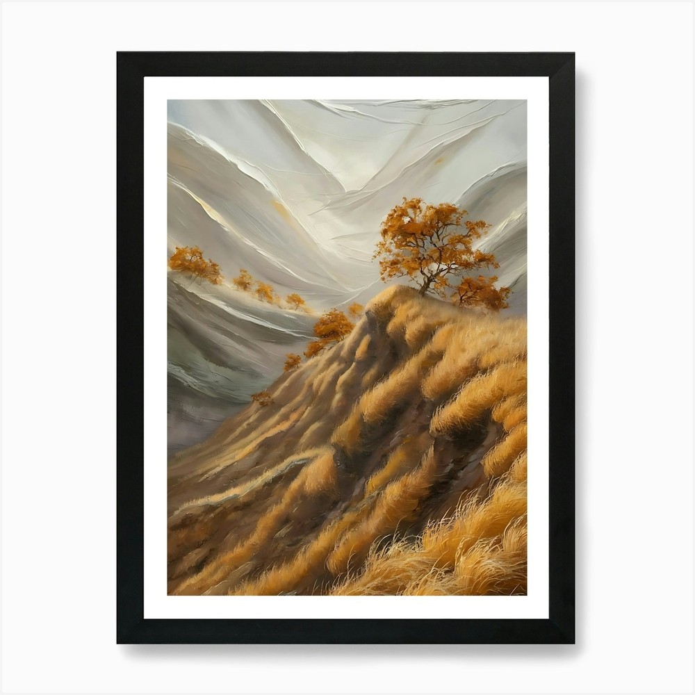 Tree On The Hill Art Print Framed Wall Art Poster Canvas Print Picture