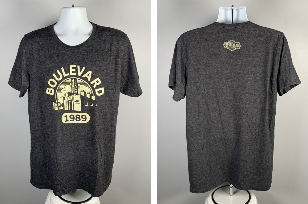 Boulevard Brewing Co Beer Kansas City T Shirt Mens XL Polyester Cotton Gray
